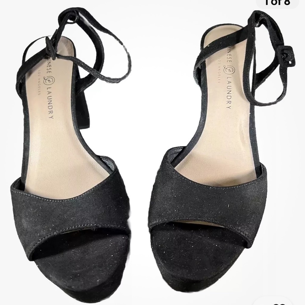Chinese Laundry Los‎ Angeles Women's Strappy Black Heeled Sandals Size 11 M